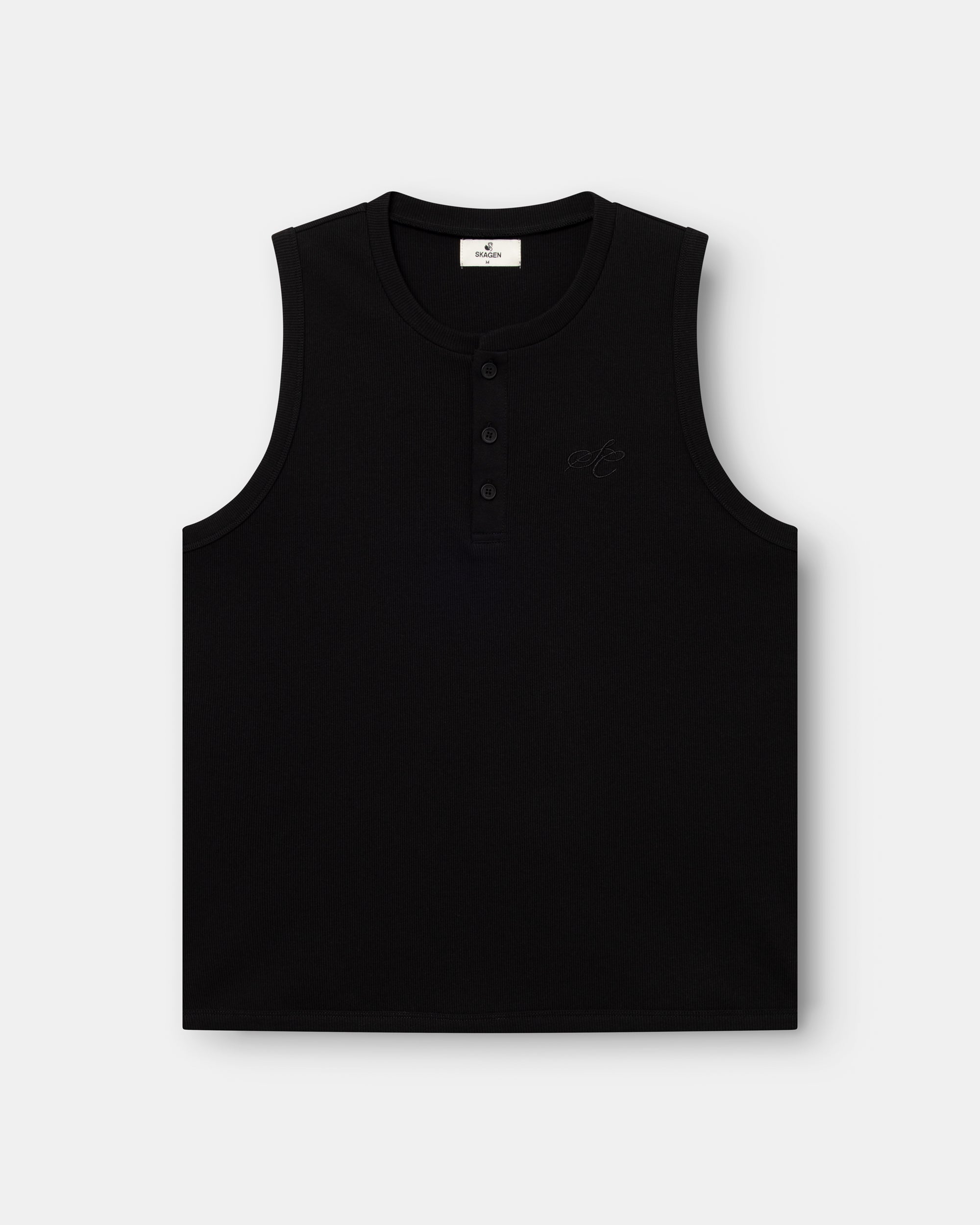Henley Tank Top Black